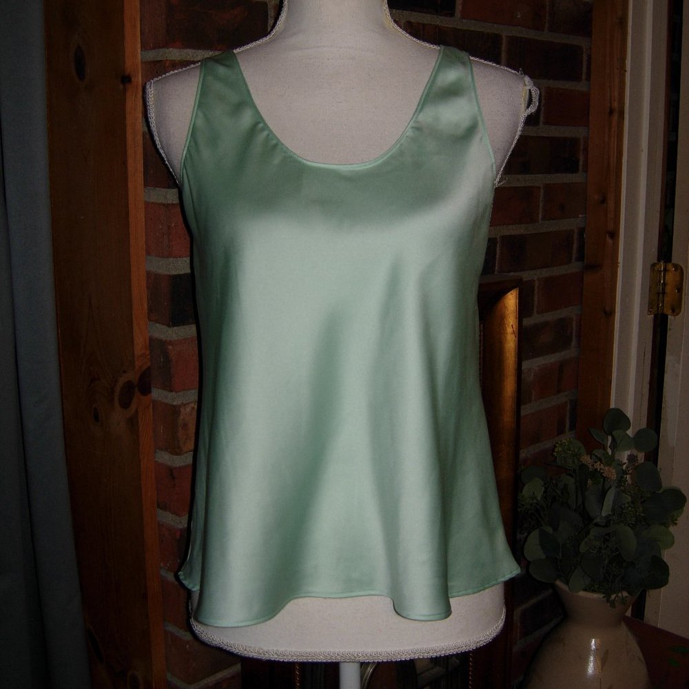 Victoria's Secret Mint Green Satin Tie Back Top S